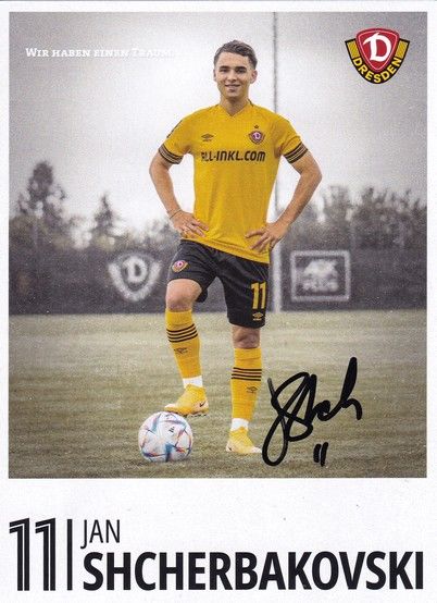 Autogramm Fussball | Dynamo Dresden | 2022 | Jan SHCHERBAKOVSKI