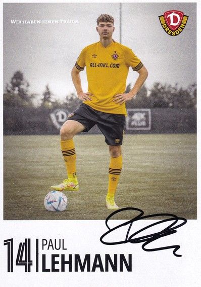 Autogramm Fussball | Dynamo Dresden | 2022 | Paul LEHMANN
