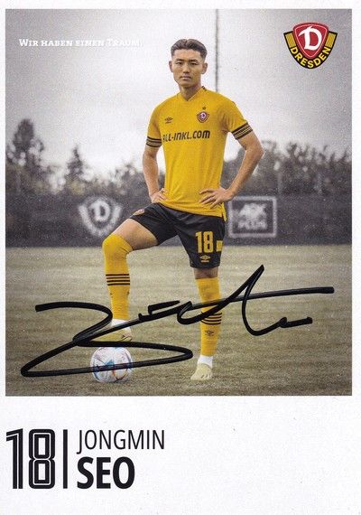 Autogramm Fussball | Dynamo Dresden | 2022 | Jongmin SEO