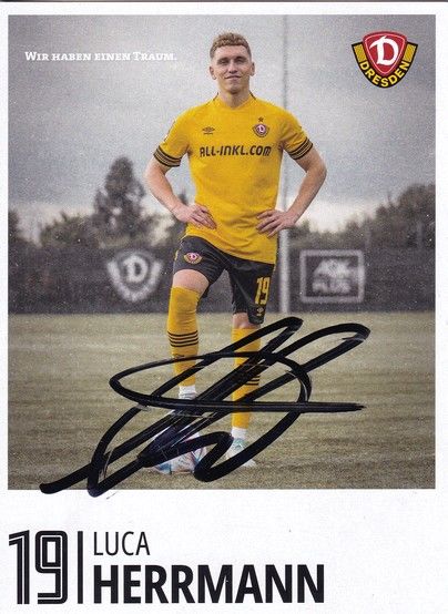 Autogramm Fussball | Dynamo Dresden | 2022 | Luca HERRMANN