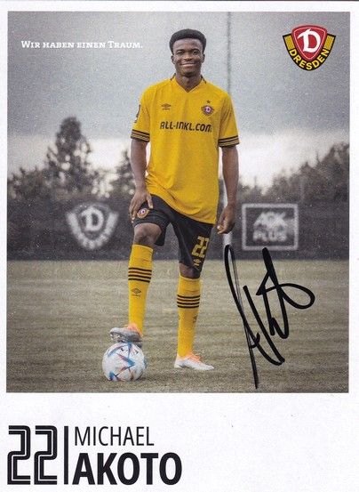 Autogramm Fussball | Dynamo Dresden | 2022 | Michael AKOTO