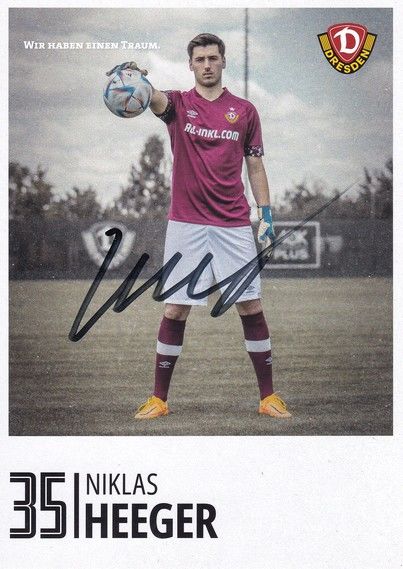 Autogramm Fussball | Dynamo Dresden | 2022 | Niklas HEEGER