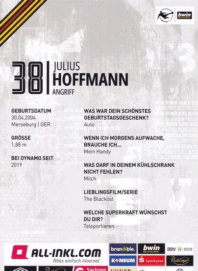 Autogramm Fussball | Dynamo Dresden | 2022 | Julius HOFFMANN