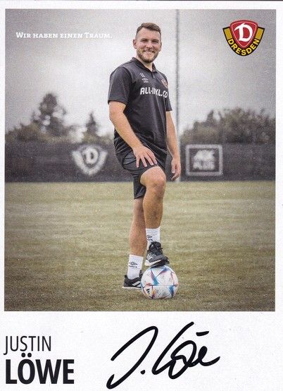 Autogramm Fussball | Dynamo Dresden | 2022 | Justin LÖWE