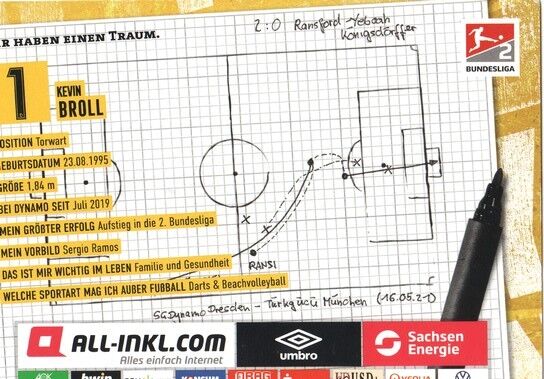 Autogramm Fussball | Dynamo Dresden | 2021 | Kevin BROLL