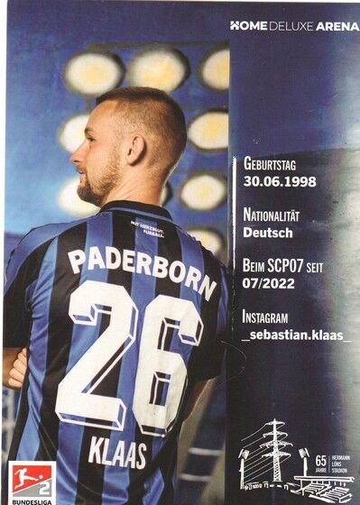 Autogramm Fussball | SC Paderborn 07 | 2022 | Sebastian KLAAS
