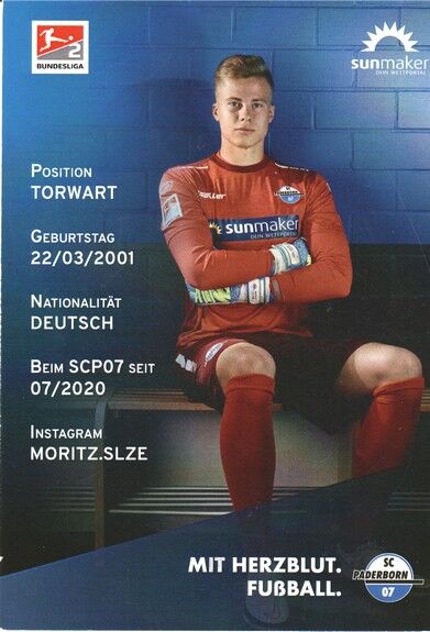Autogramm Fussball | SC Paderborn 07 | 2020 | Moritz SCHULZE 