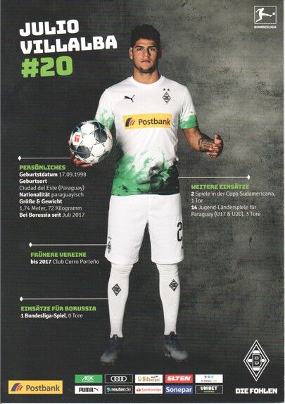 Autogramm Fussball | Borussia Mönchengladbach | 2019 | Julio VILLALBA