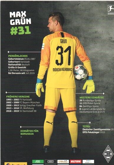 Autogramm Fussball | Borussia Mönchengladbach | 2019 | Max GRÜN