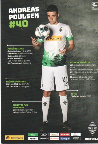 Autogramm Fussball | Borussia Mönchengladbach | 2019 | Andreas POULSEN