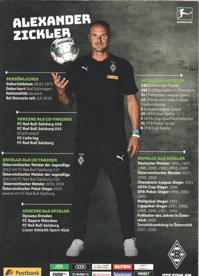 Autogramm Fussball | Borussia Mönchengladbach | 2019 | Alexander ZICKLER