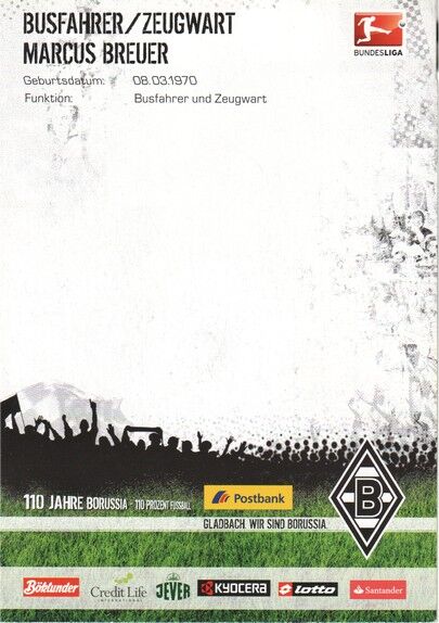 Autogramm Fussball | Borussia Mönchengladbach | 2010 | Marcus BREUER