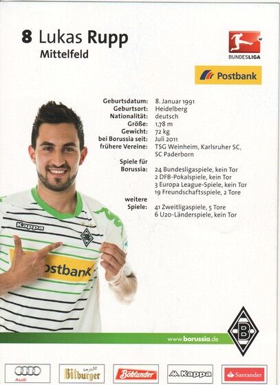 Autogramm Fussball | Borussia Mönchengladbach | 2013 | Lukas RUPP