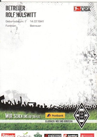 Autogramm Fussball | Borussia Mönchengladbach | 2009 | Rolf HÜLSWITT