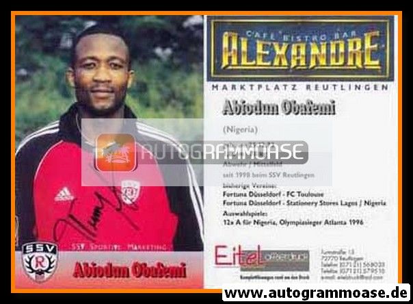 Autogramm Fussball | SSV Reutlingen 05 | 2000 | Abiodun OBAFEMI