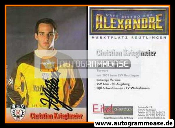 Autogramm Fussball | SSV Reutlingen 05 | 2001 | Christian KRIEGLMEIER