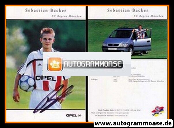 Autogramm Fussball | FC Bayern München | 2000 | Sebastian BACKER