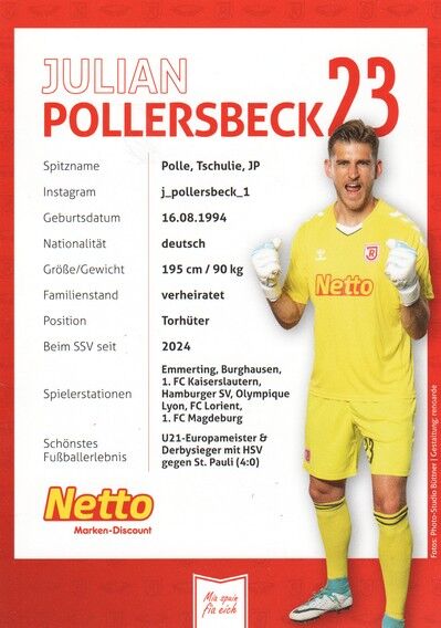 Autogramm Fussball | SSV Jahn Regensburg | 2024 | Julian POLLERSBECK