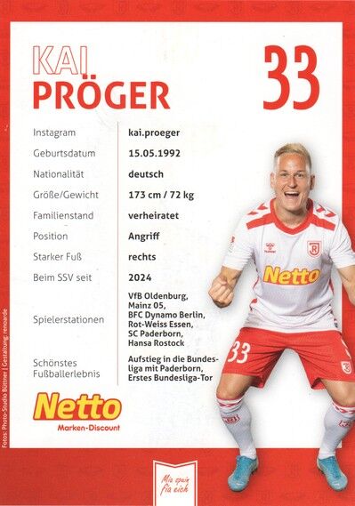 Autogramm Fussball | SSV Jahn Regensburg | 2024 | Kai PRÖGER