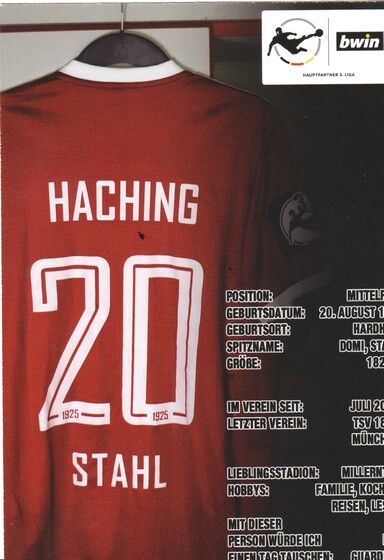 Autogramm Fussball | SpVgg Unterhaching | 2019 | Dominik STAHL 