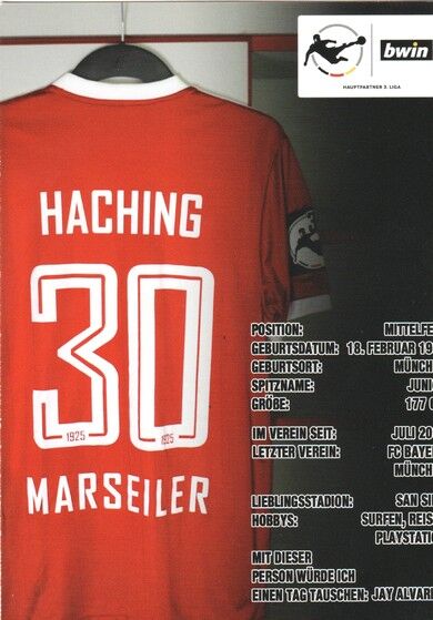 Autogramm Fussball | SpVgg Unterhaching | 2019 | Luca MARSEILER