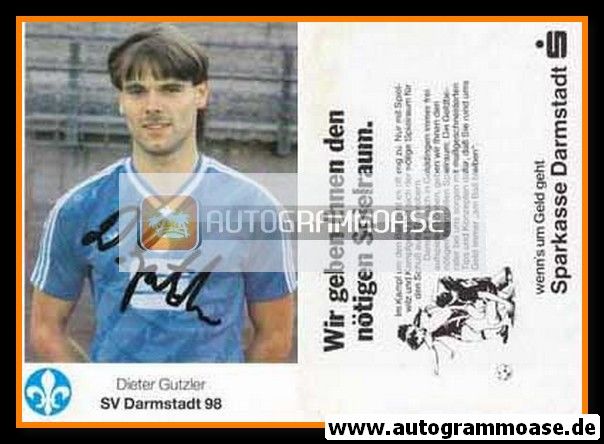 Autogramm Fussball | SV Darmstadt 98 | 1985 | Dieter GUTZLER