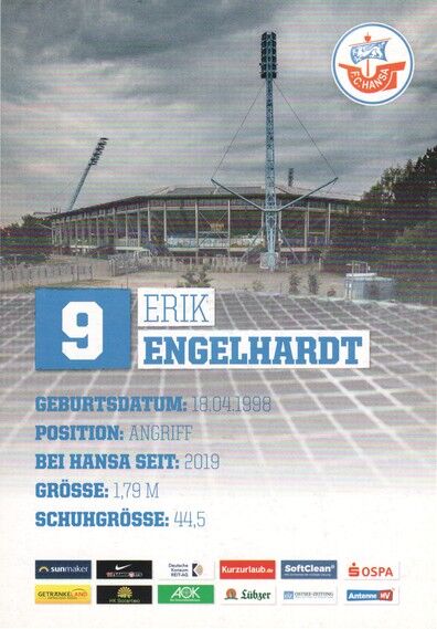 Autogramm Fussball | Hansa Rostock | 2019 | Erik ENGELHARDT