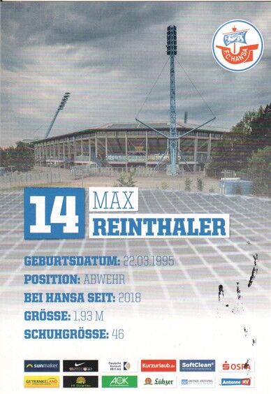 Autogramm Fussball | Hansa Rostock | 2019 | Max REINTHALER