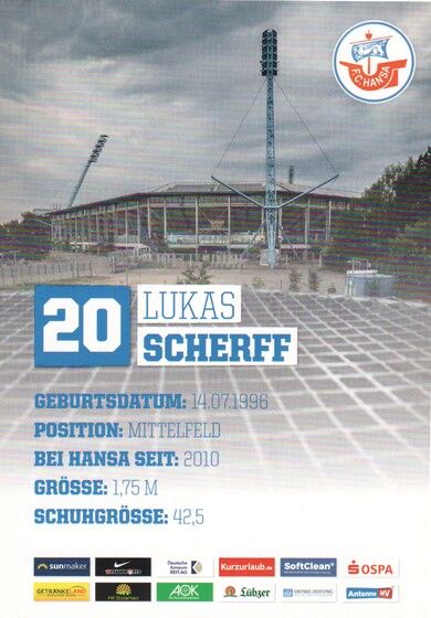 Autogramm Fussball | Hansa Rostock | 2019 | Lukas SCHERFF
