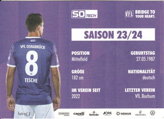 Autogramm Fussball | VfL Osnabrück | 2023 | Robert TESCHE