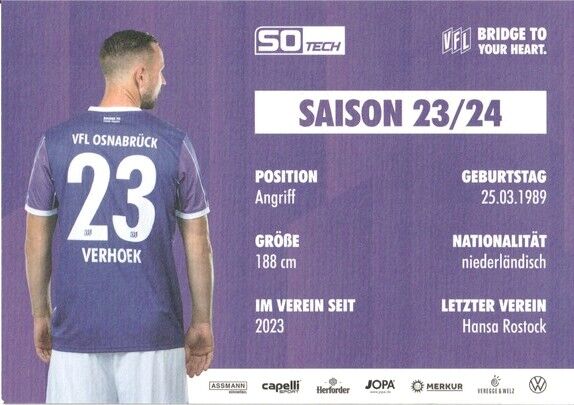 Autogramm Fussball | VfL Osnabrück | 2023 | John VERHOEK