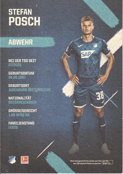 Autogramm Fussball | TSG 1899 Hoffenheim | 2019 | Stefan POSCH