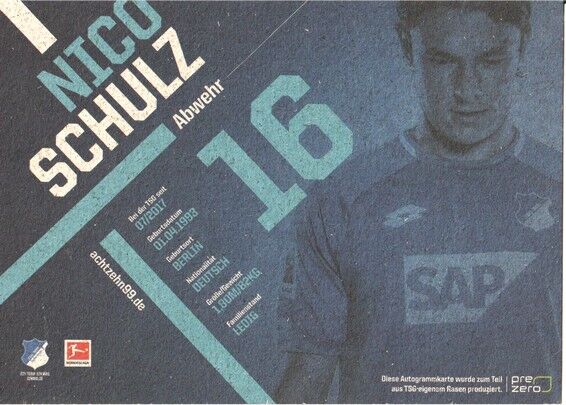 Autogramm Fussball | TSG 1899 Hoffenheim | 2018 | Nico SCHULZ