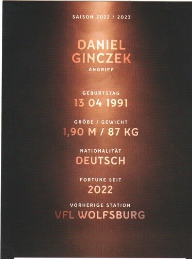 Autogramm Fussball | Fortuna Düsseldorf | 2022 | Daniel GINCZEK