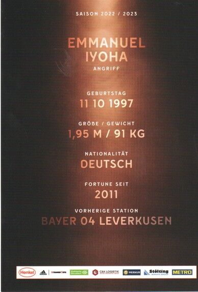 Autogramm Fussball | Fortuna Düsseldorf | 2022 | Emmanuel IYOHA