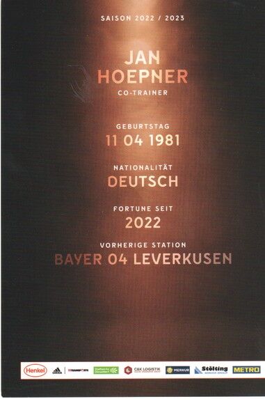 Autogramm Fussball | Fortuna Düsseldorf | 2022 | Jan HOEPNER