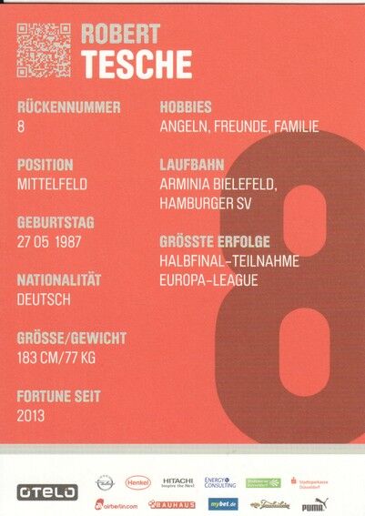 Autogramm Fussball | Fortuna Düsseldorf | 2012 | Robert TESCHE