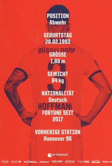 Autogramm Fussball | Fortuna Düsseldorf | 2017 | Andre HOFFMANN