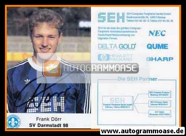 Autogramm Fussball | SV Darmstadt 98 | 1988 | Frank DÖRR