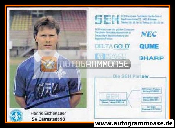 Autogramm Fussball | SV Darmstadt 98 | 1988 | Henrik EICHENAUER