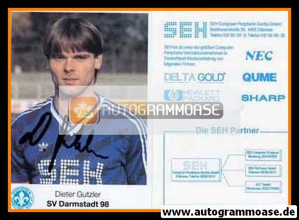 Autogramm Fussball | SV Darmstadt 98 | 1988 | Dieter GUTZLER
