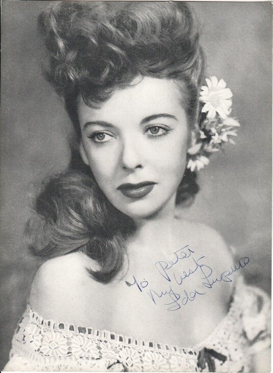 Autogramm Film (USA) | Ida LUPINO | 1947 (Portrait SW XL) "Escape Me Never"