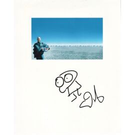 Autogramm Pop (USA) | MOBY | 2002 Foto (Portrait SW XL) "Made Of Stars" + Zeichnung