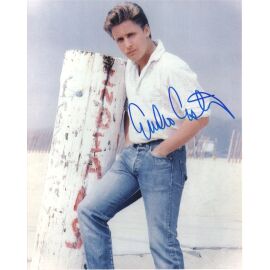 Autogramm Film (USA) | Emilio ESTEVEZ | 1990er Foto (Portrait Color XL)