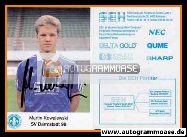 Autogramm Fussball | SV Darmstadt 98 | 1988 | Martin KOWALEWSKI
