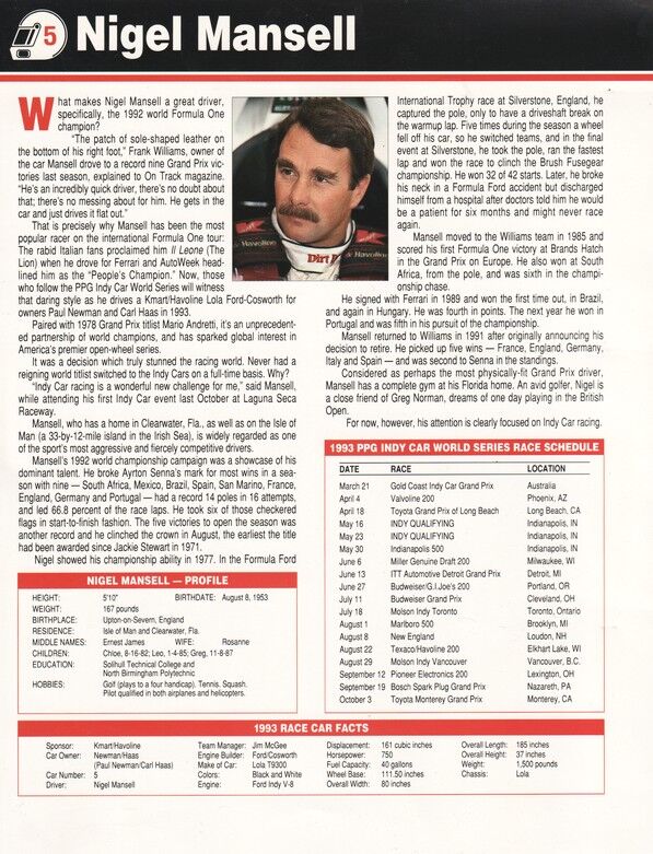 Autogramm Formel 1 (UK) | Nigel MANSELL | 1992 (Collage Color XL) Weltmeister