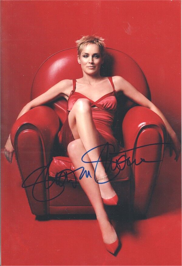 Autogramm Film (USA) | Sharon STONE | 2000er Foto (Portrait Color XL) Basic Instinct