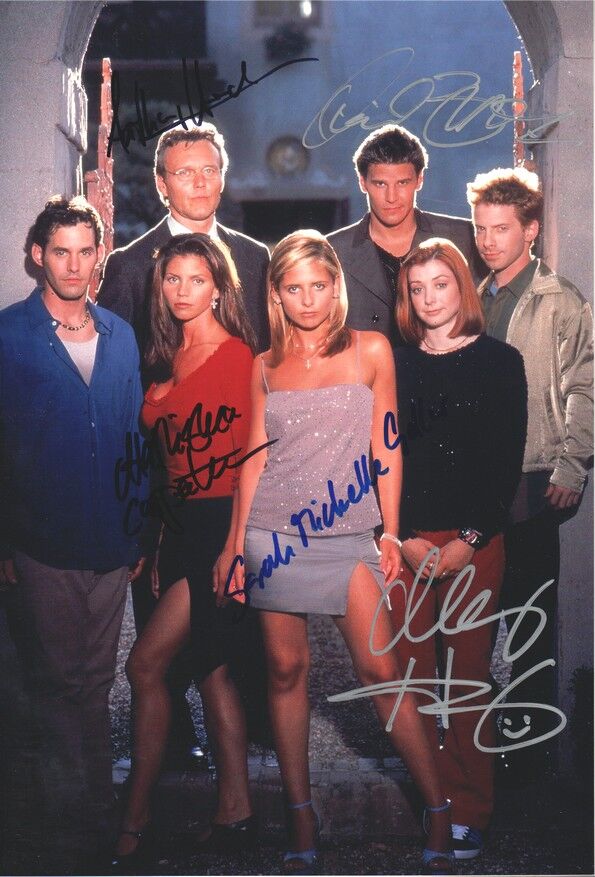 Autogramme Film (USA) | BUFFY VAMPIRE SLAYER CAST | 2000er Foto (Portrait Color XL) + 5 AG