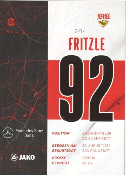 Autogramm Fussball | VfB Stuttgart | 2020 | FRITZLE (Maskottchen)