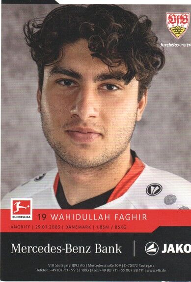Autogramm Fussball | VfB Stuttgart | 2021 | Wahidullah FAGHIR